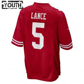Lasten San Francisco 49ers NFL Pelipaita Trey Lance 5 Nike Punainen 2021 NFL Draft